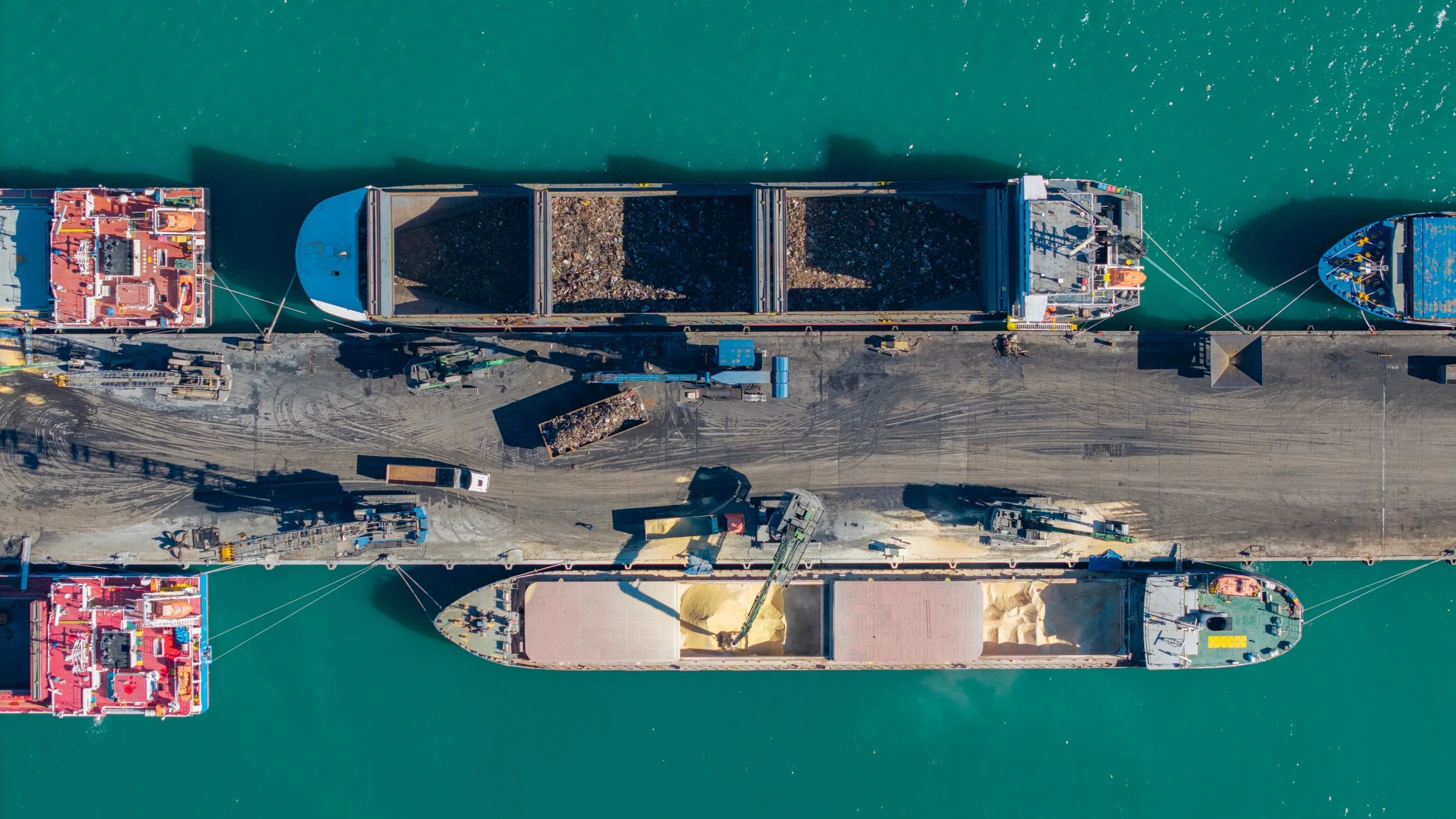 Commercial port operations, representing terminal and logistics coordination